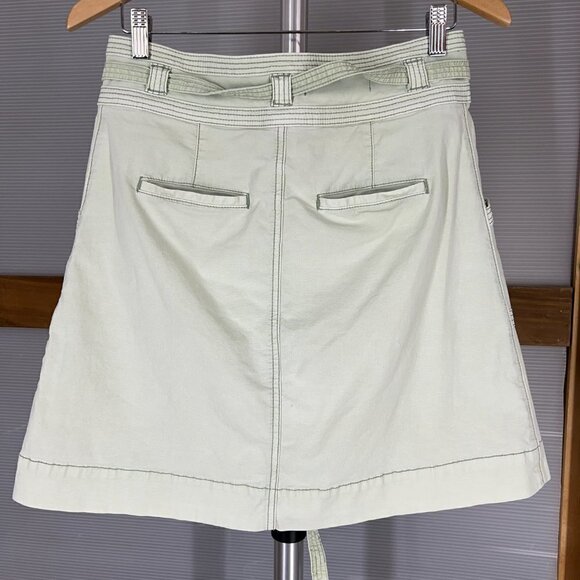 Anthro Pilcro & the Letterpress‎ Washed Chino Light Green A-Line Mini Skirt Sz 8 - Picture 6 of 10